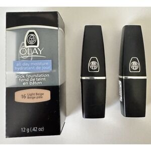 Olay All Day Moisture Stick Foundation Light Beige 16 And lipstick Lot Bronze Re